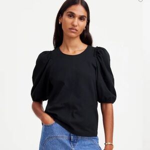 Madewell Black Puff Sleeve Blouse